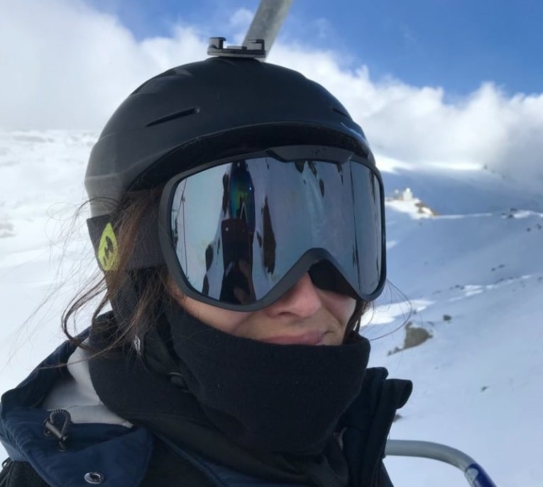 smiling skier