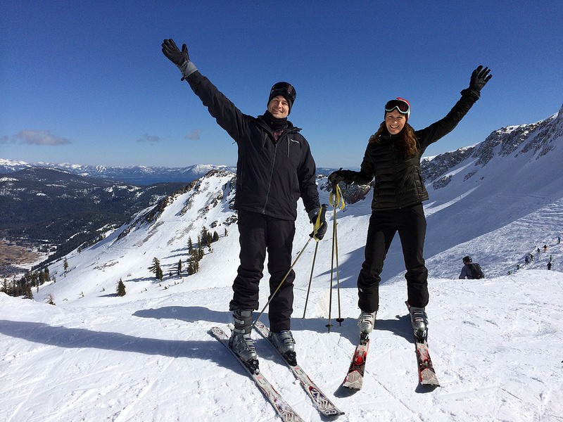 pregnant skier