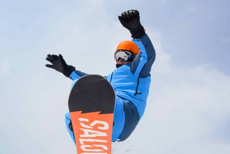 man on a snowboard
