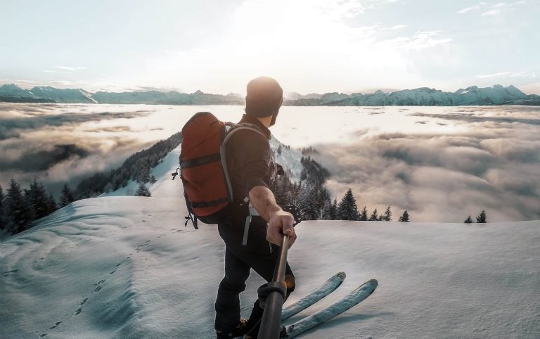 skiers backpack