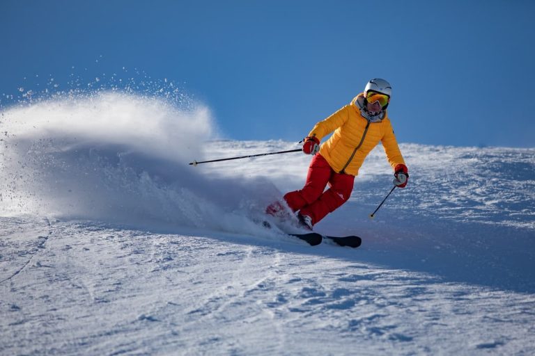 skier in powder