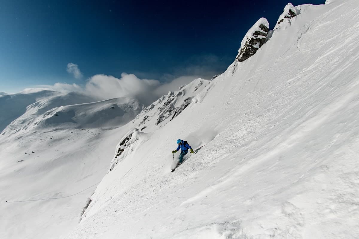 Skis sideways