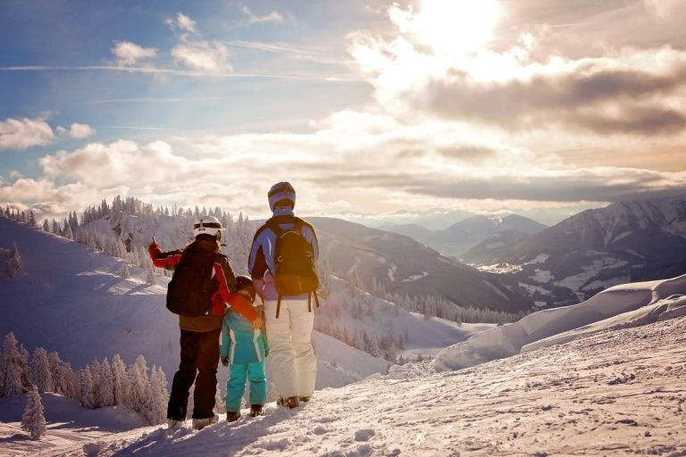 family in winter clothing