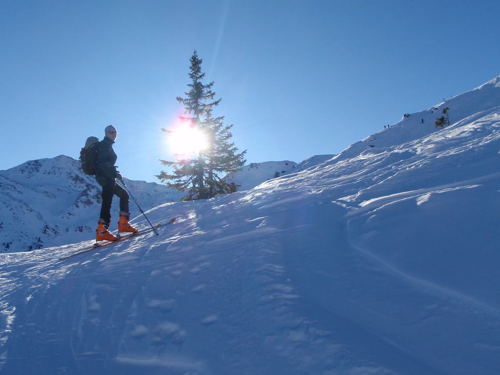orange ski boots