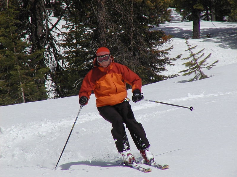man skiing
