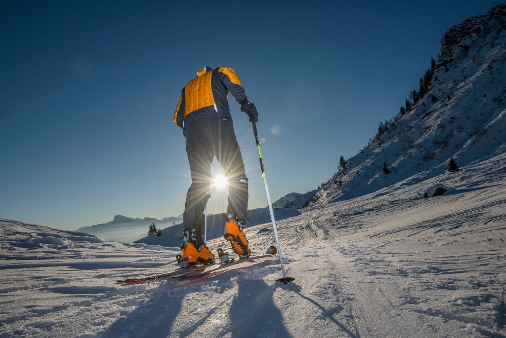 orange jacket ski