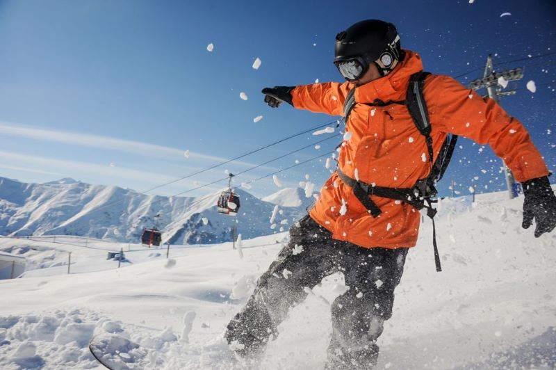 orange ski jacket