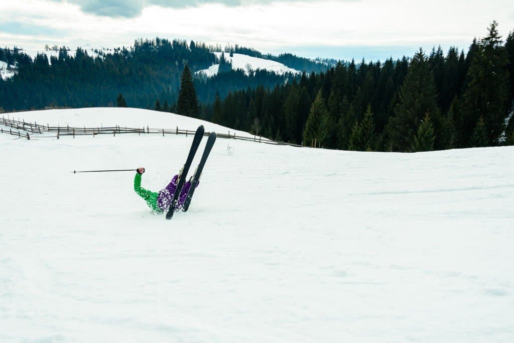 ski fall backward