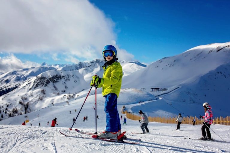 skiing blue pants