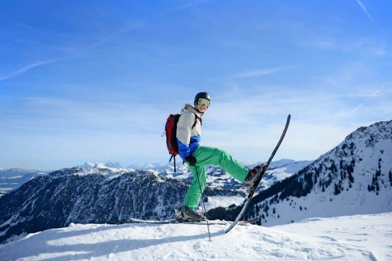 teenager skiing