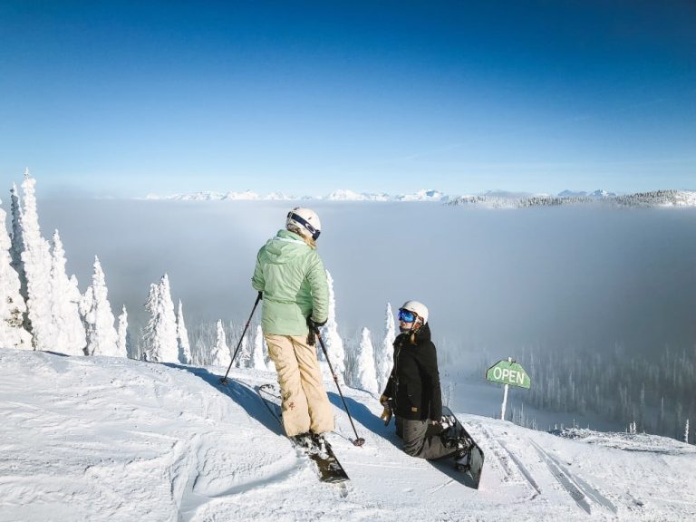 Skier and Snowboarder
