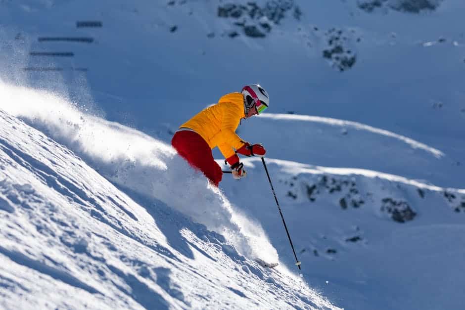 ski down slope