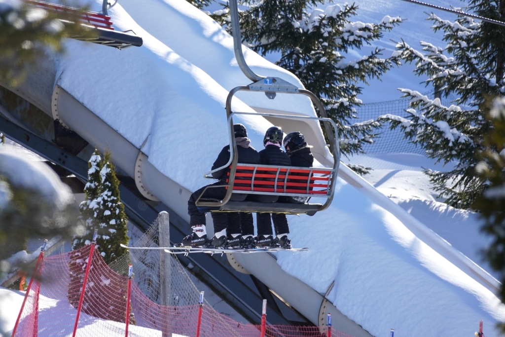 skier in chairlift