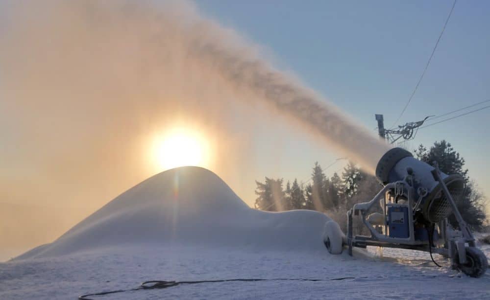 snowmaking at ski resort