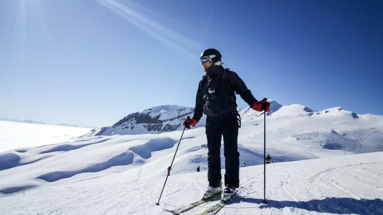 using ski poles