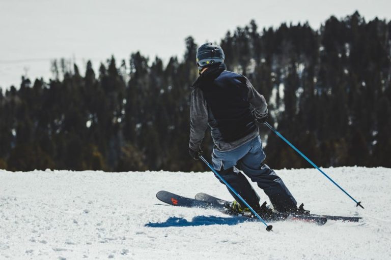 man skiing