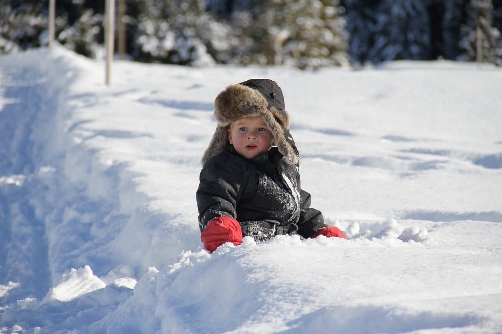 baby in snow