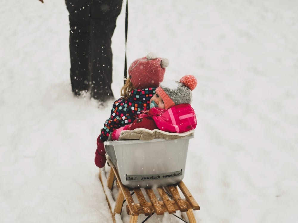 friends in snow