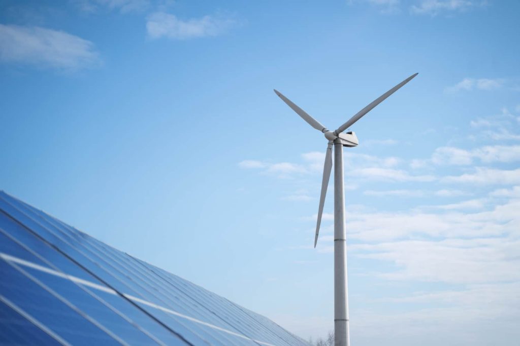 solar pannels wind power plant arrangement
