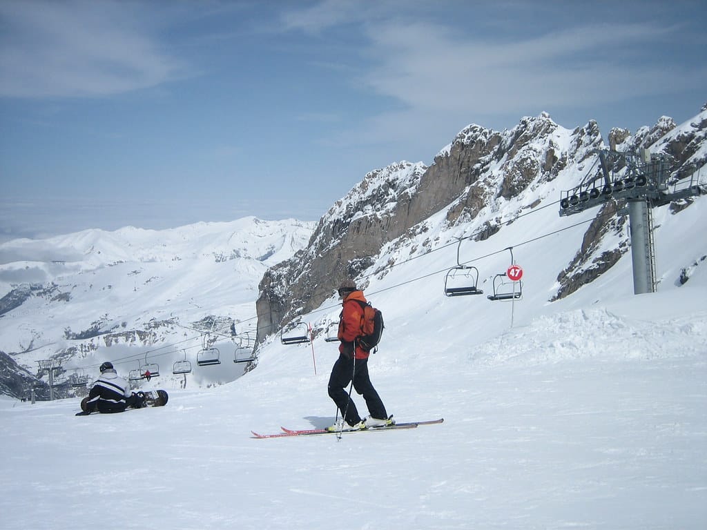 skiing at Gourette resort