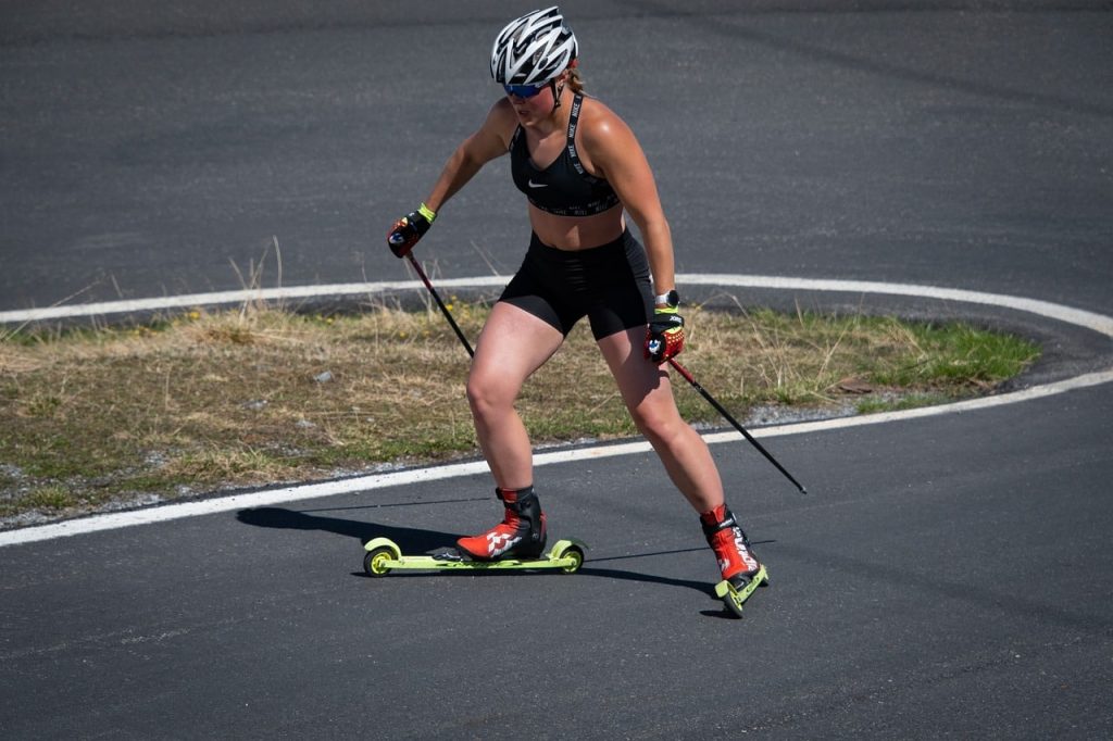 roller skiing, athlete, sportswoman