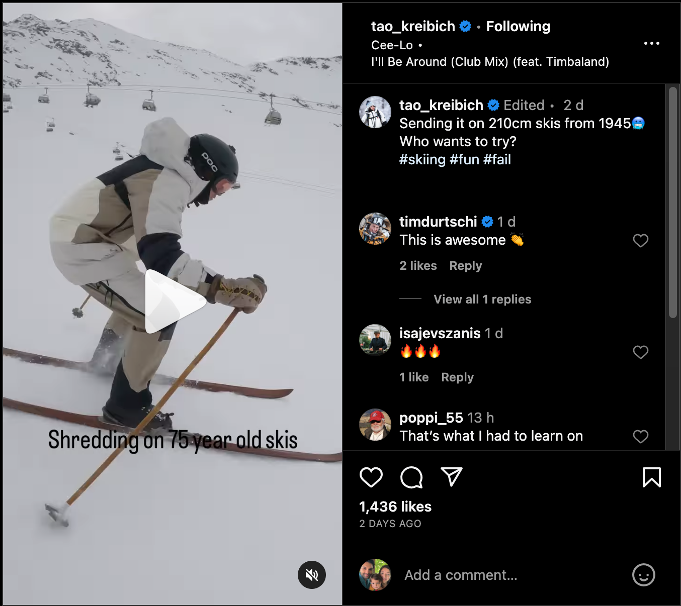 trying old skis